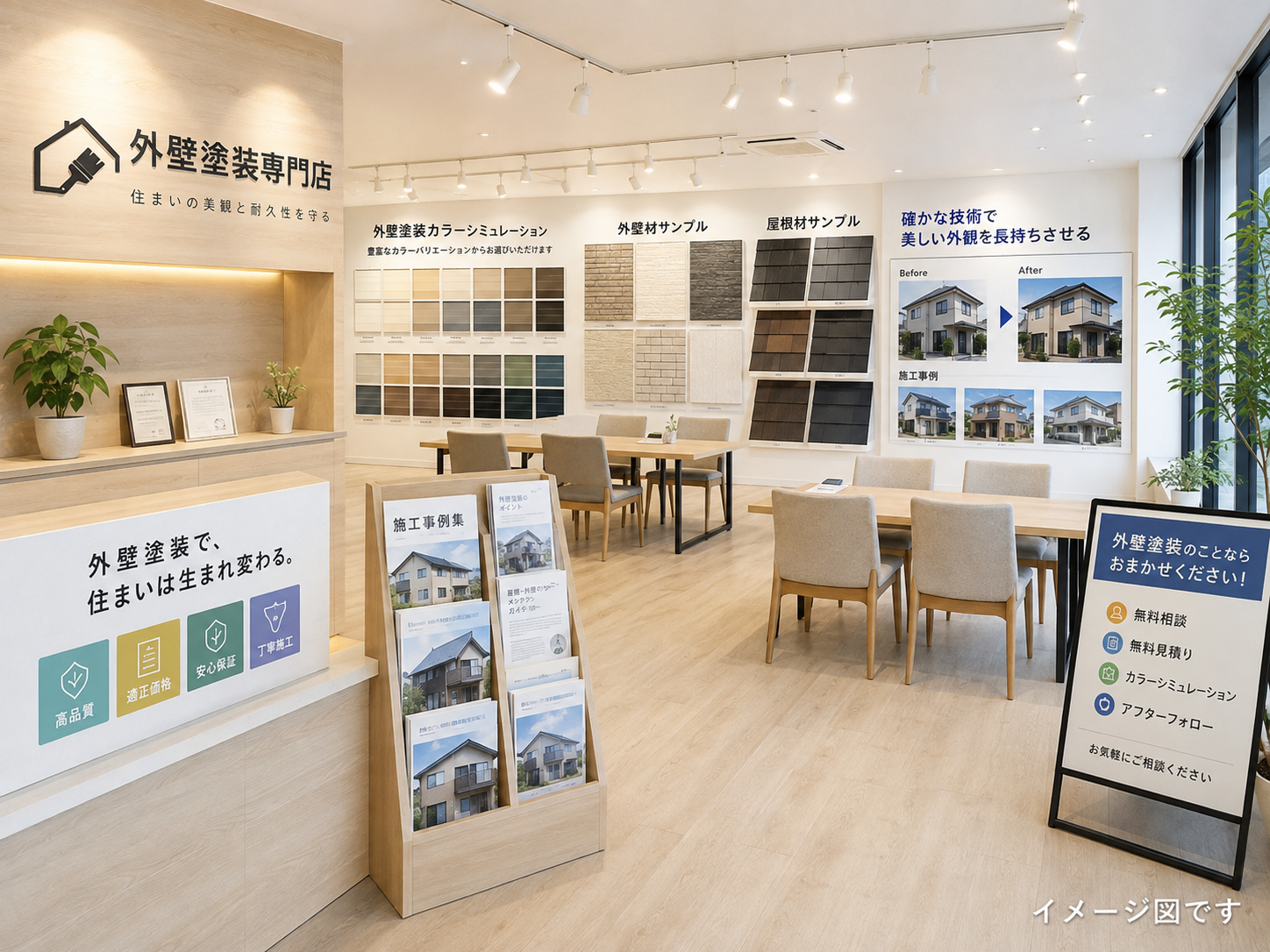 住宅塗装専門店としてバージョンアップしたショールーム