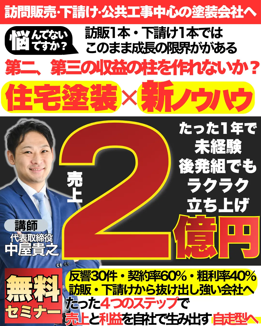 住宅塗装立ち上げ1年で2億円達成セミナー