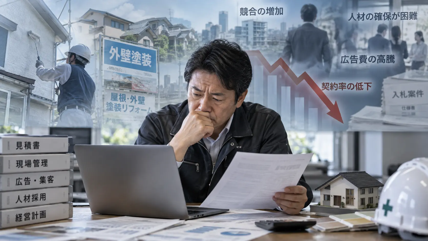 困った社長の顔写真